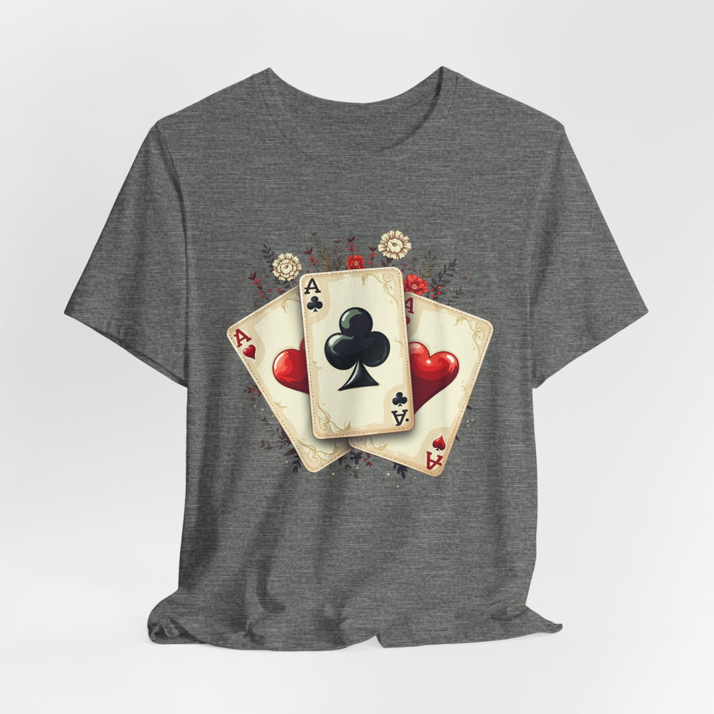 Vintage Playing Cards tee Ace of Clubs Hearts design - Etna Gift