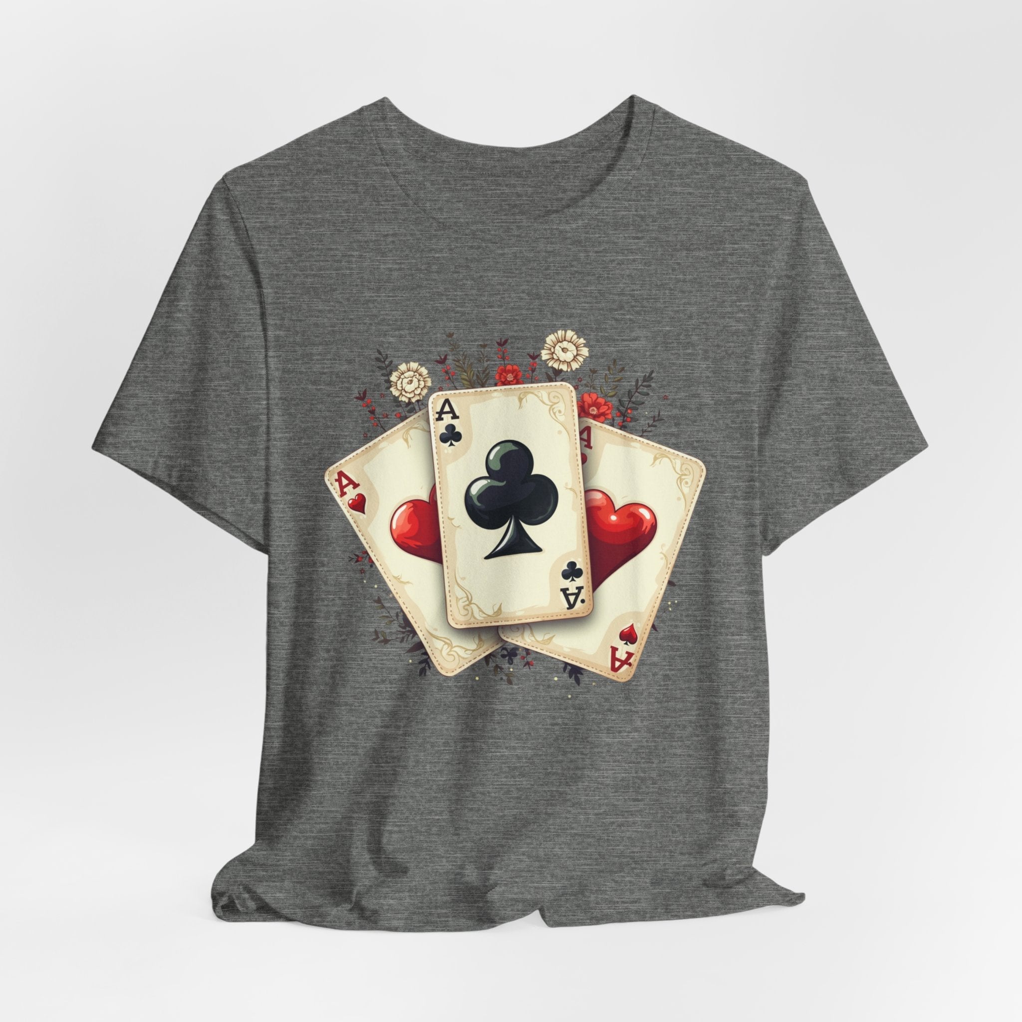 Vintage Playing Cards tee Ace of Clubs Hearts design - Etna Gift