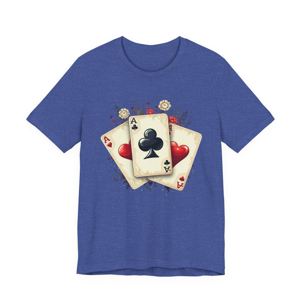 Vintage Playing Cards tee Ace of Clubs Hearts design - Etna Gift