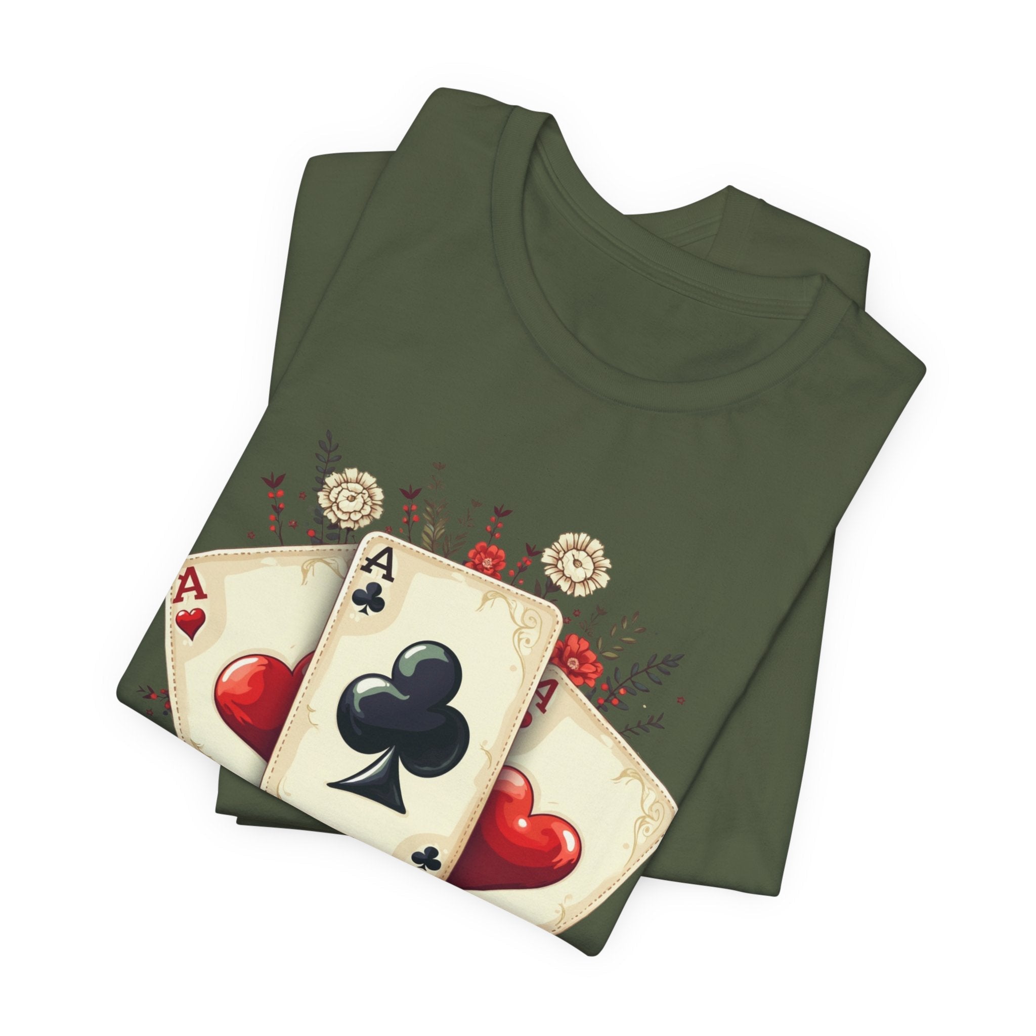 Vintage Playing Cards tee Ace of Clubs Hearts design - Etna Gift