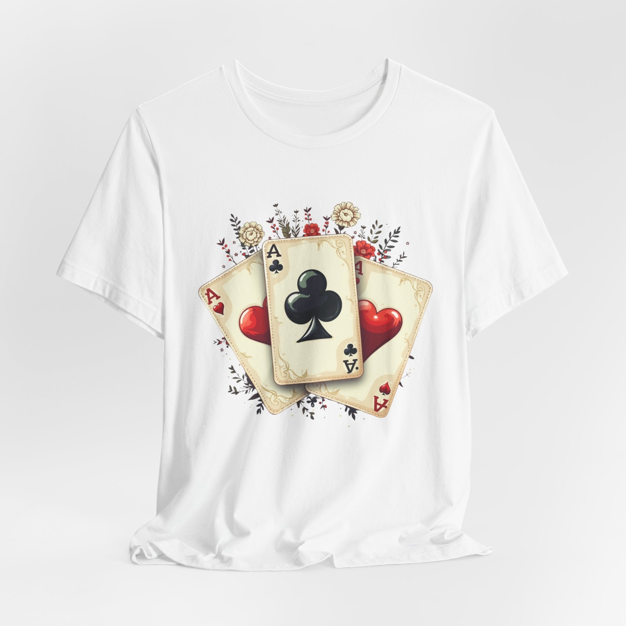 Vintage Playing Cards tee Ace of Clubs Hearts design - Etna Gift