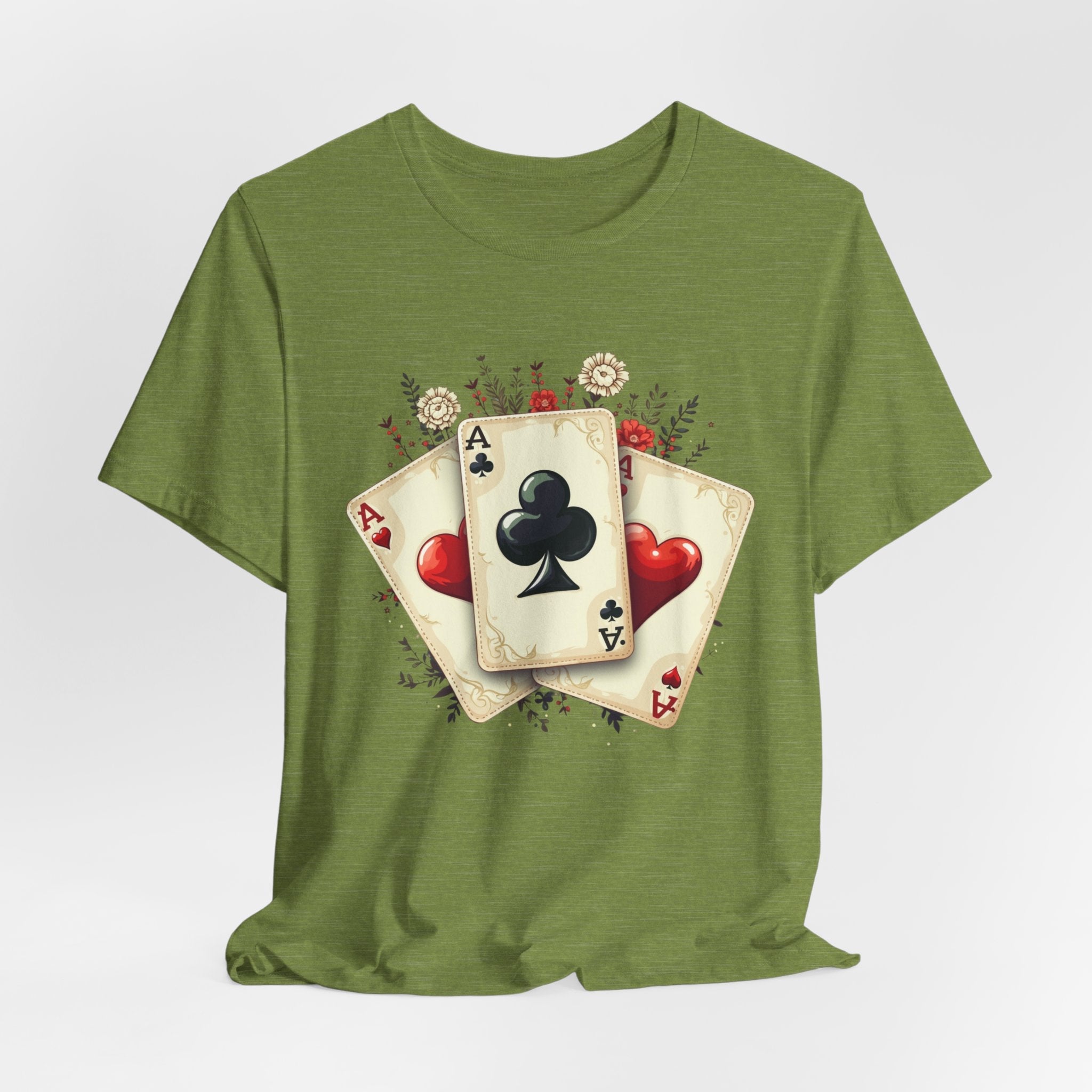 Vintage Playing Cards tee Ace of Clubs Hearts design - Etna Gift