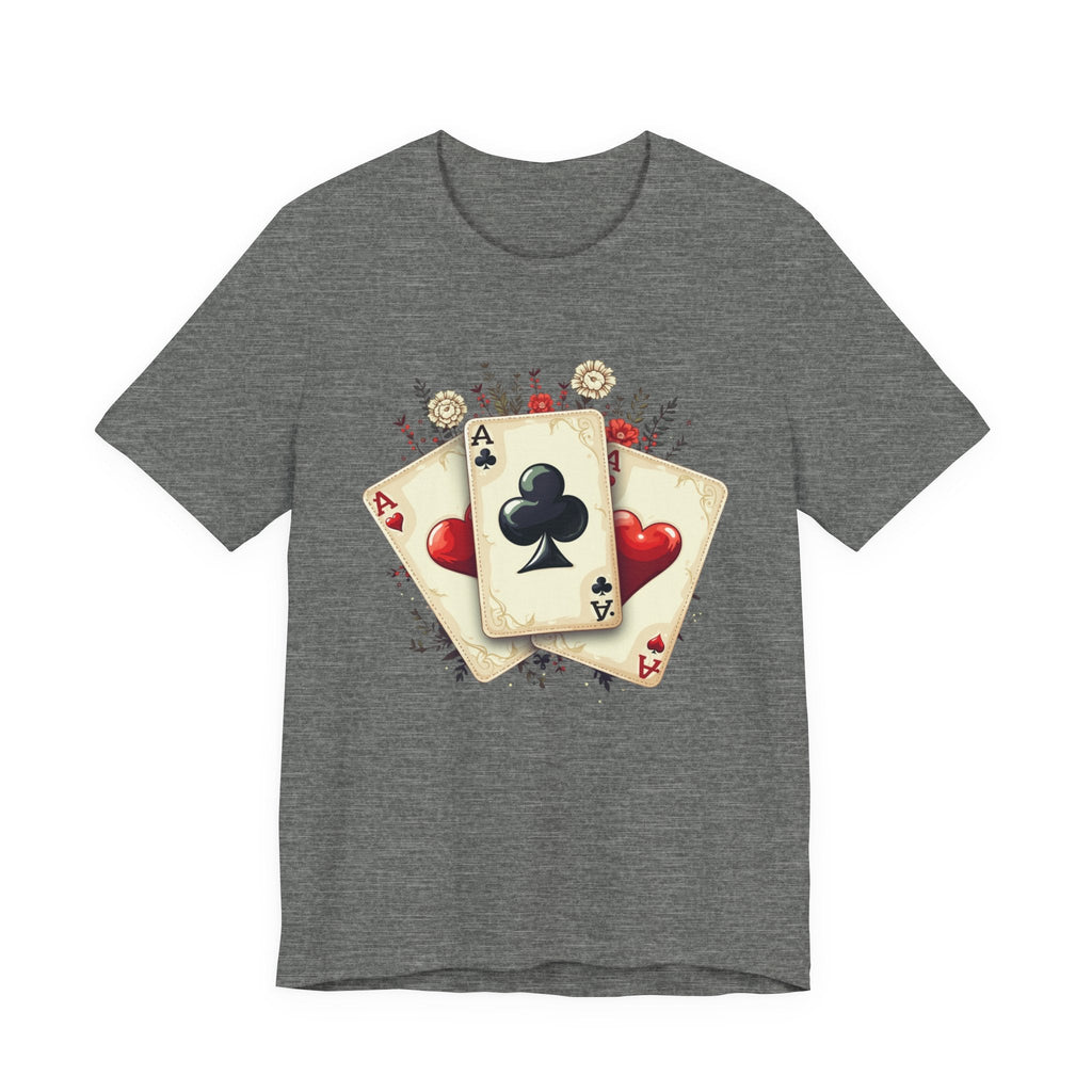 Vintage Playing Cards tee Ace of Clubs Hearts design - Etna Gift