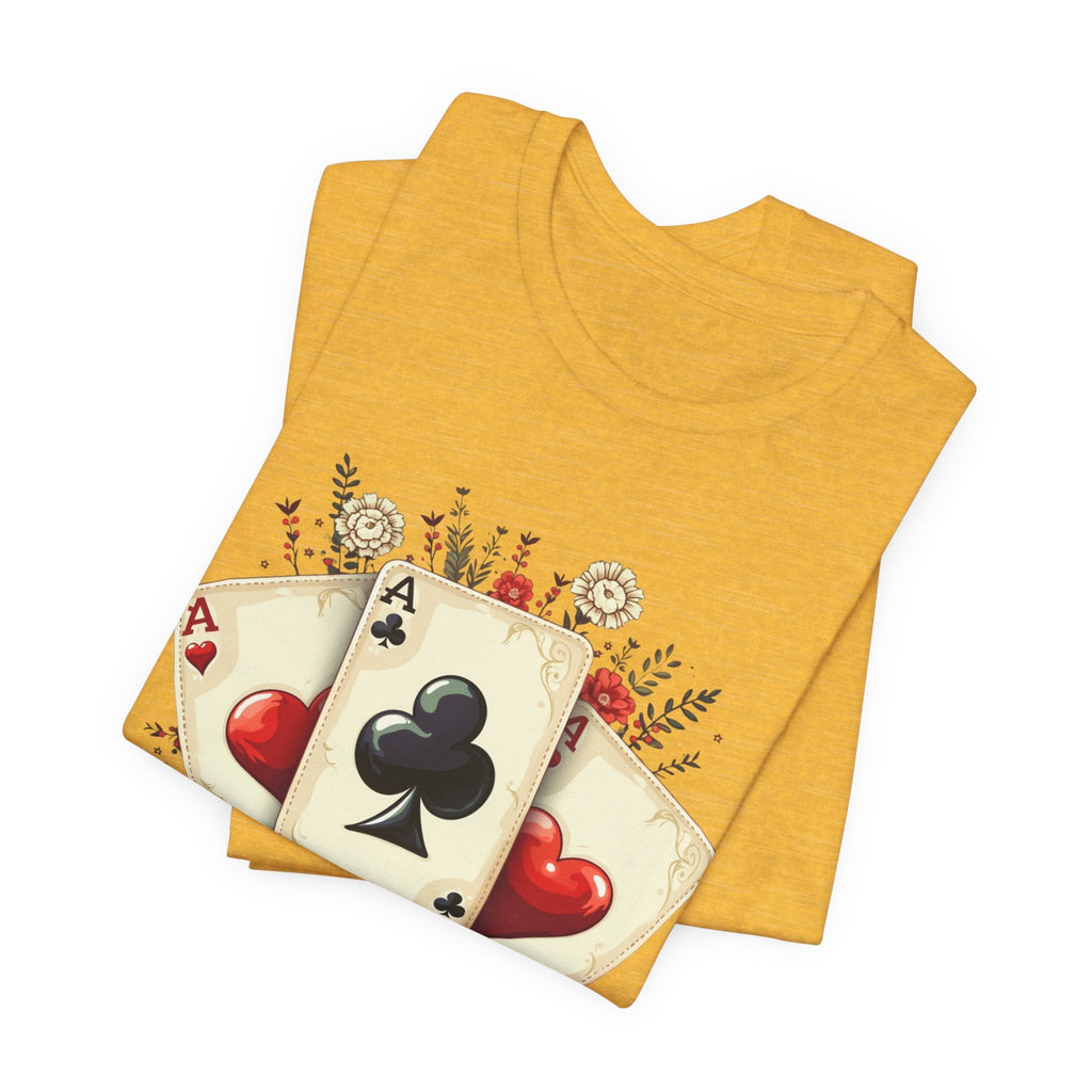 Vintage Playing Cards tee Ace of Clubs Hearts design - Etna Gift