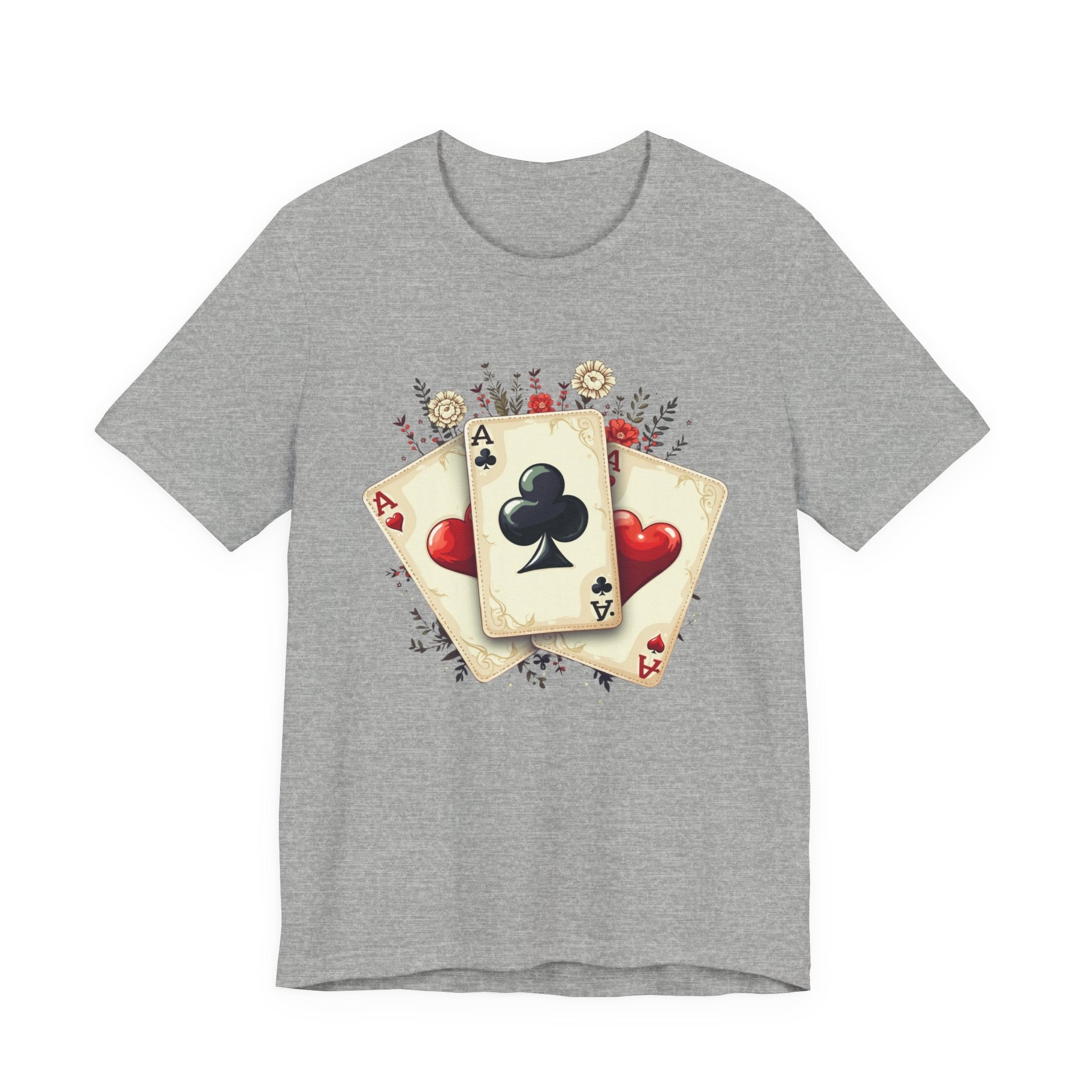 Vintage Playing Cards tee Ace of Clubs Hearts design - Etna Gift