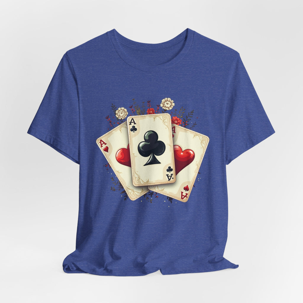 Vintage Playing Cards tee Ace of Clubs Hearts design - Etna Gift