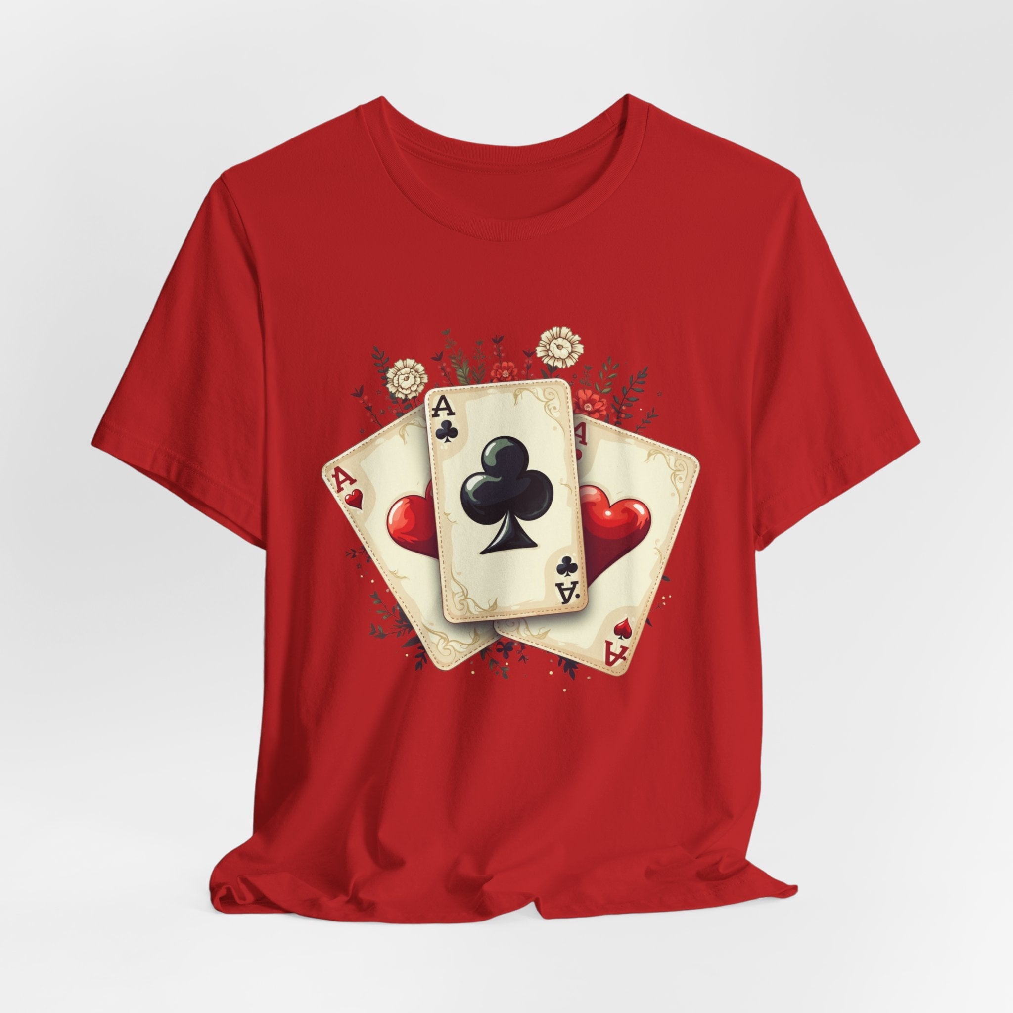 Vintage Playing Cards tee Ace of Clubs Hearts design - Etna Gift