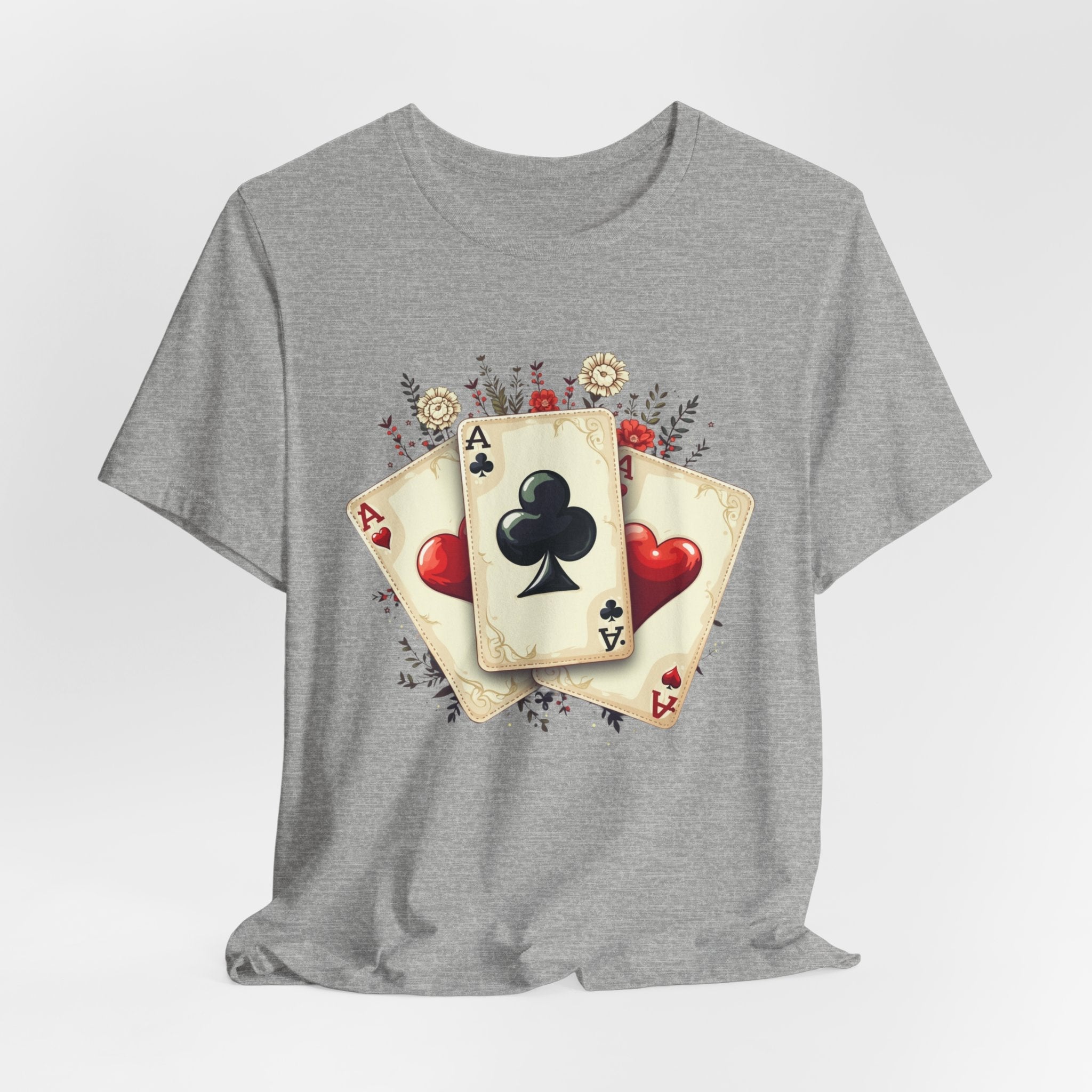 Vintage Playing Cards tee Ace of Clubs Hearts design - Etna Gift