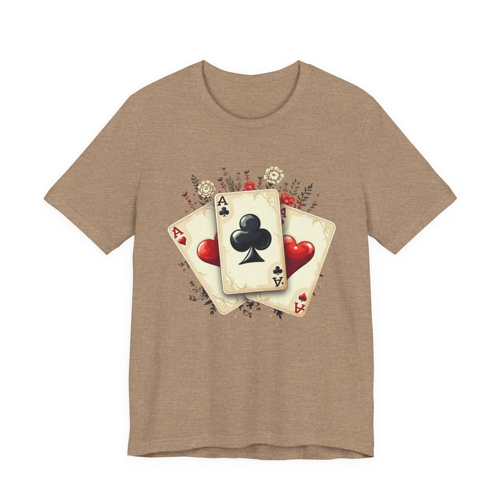 Vintage Playing Cards tee Ace of Clubs Hearts design - Etna Gift