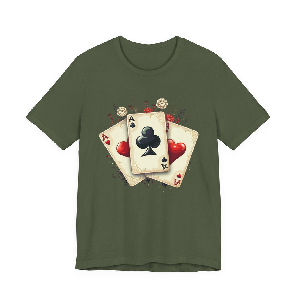 Vintage Playing Cards tee Ace of Clubs Hearts design - Etna Gift