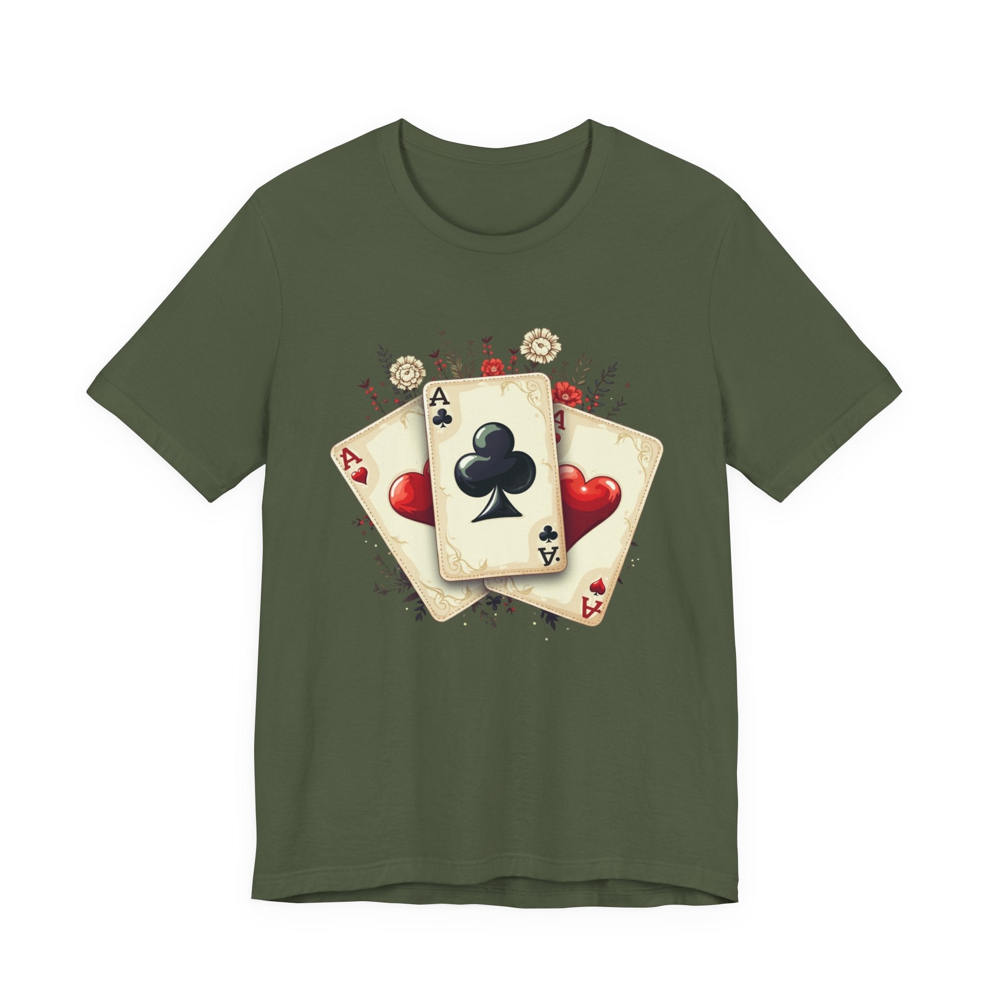 Vintage Playing Cards tee Ace of Clubs Hearts design - Etna Gift