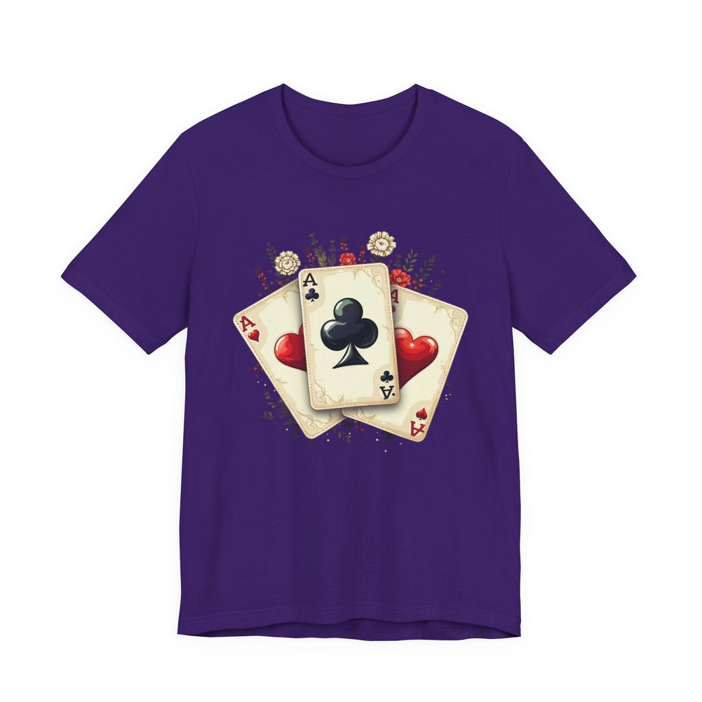 Vintage Playing Cards tee Ace of Clubs Hearts design - Etna Gift
