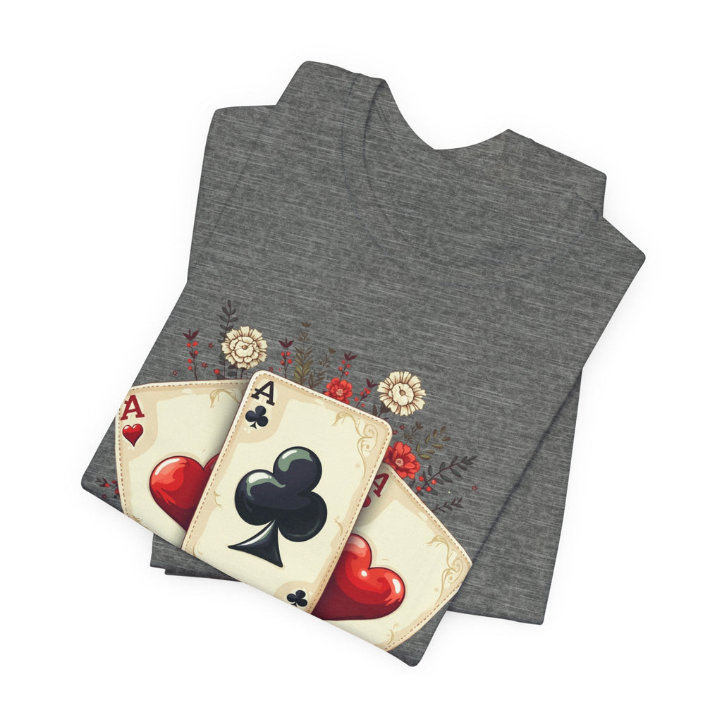 Vintage Playing Cards tee Ace of Clubs Hearts design - Etna Gift
