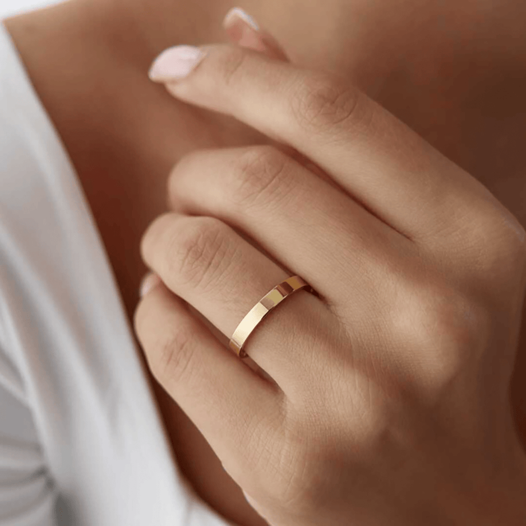 Wedding Band – 925 Sterling Silver, Flat Cut, 3 mm - Etna Gift