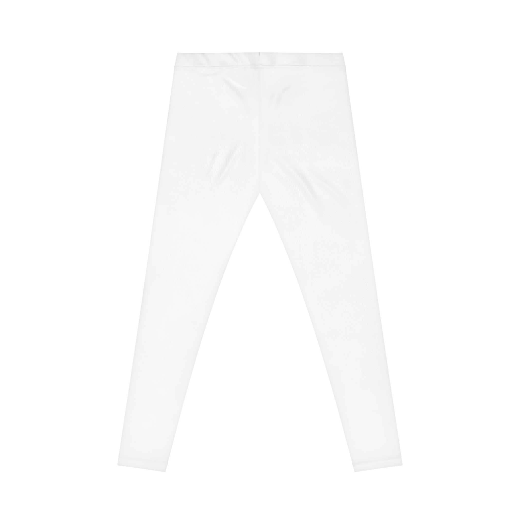 White Women's Leggings with Small Purple NY Logo Casual Everyday Activewear - Etna Gift