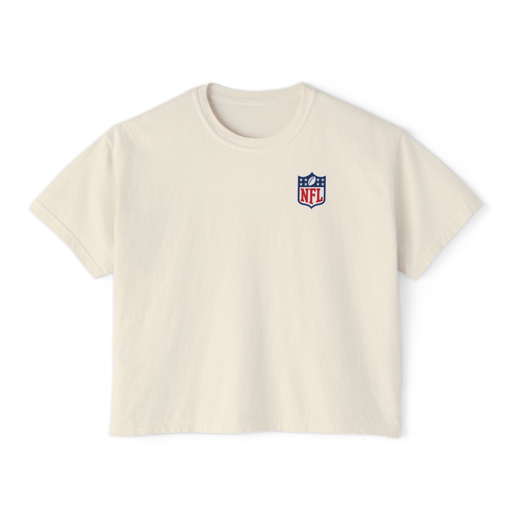 Women's Boxy Tee — Minimal NFL Logo Cropped T-Shirt - Etna Gift