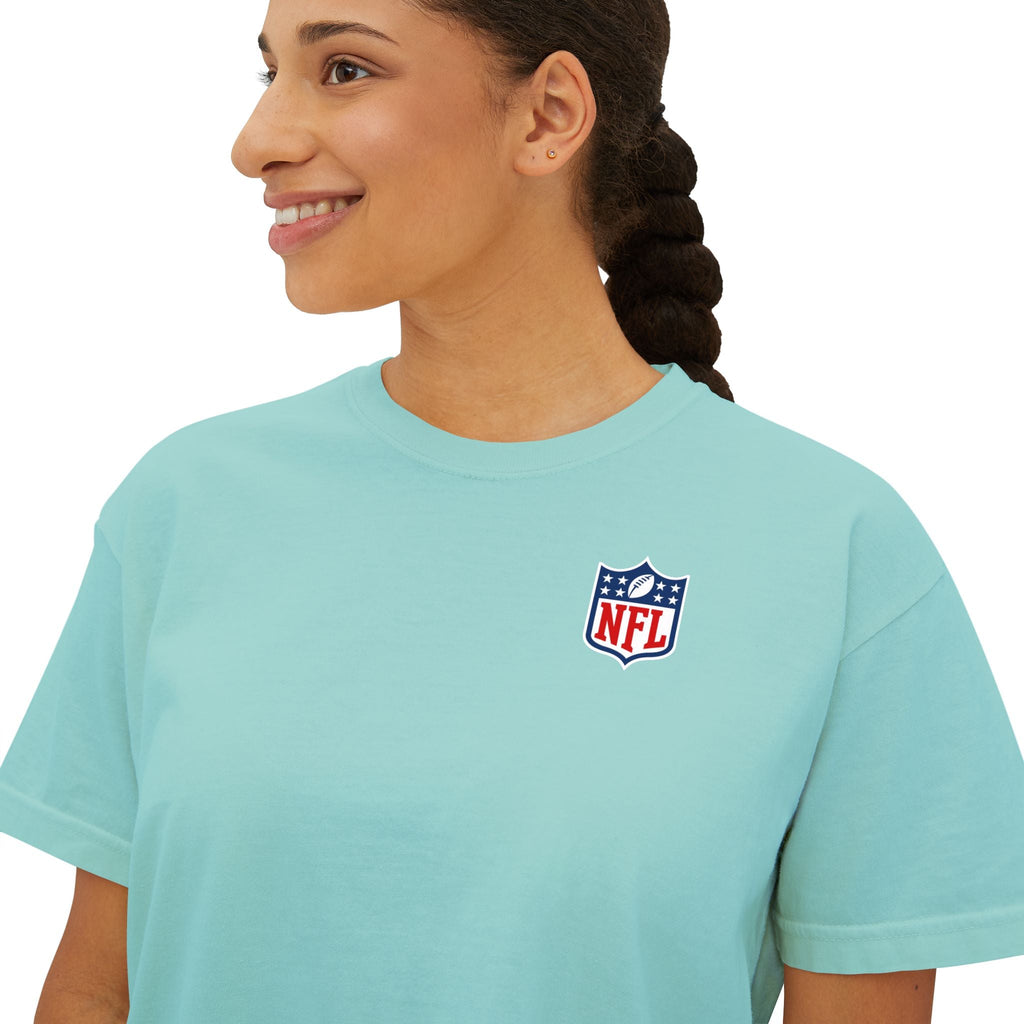 Women's Boxy Tee — Minimal NFL Logo Cropped T-Shirt - Etna Gift