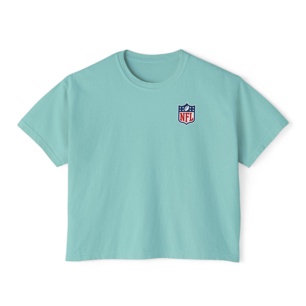 Women's Boxy Tee — Minimal NFL Logo Cropped T-Shirt - Etna Gift