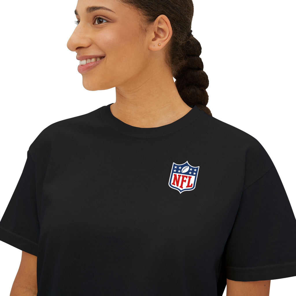 Women's Boxy Tee — Minimal NFL Logo Cropped T-Shirt - Etna Gift