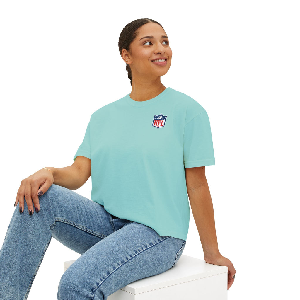 Women's Boxy Tee — Minimal NFL Logo Cropped T-Shirt - Etna Gift