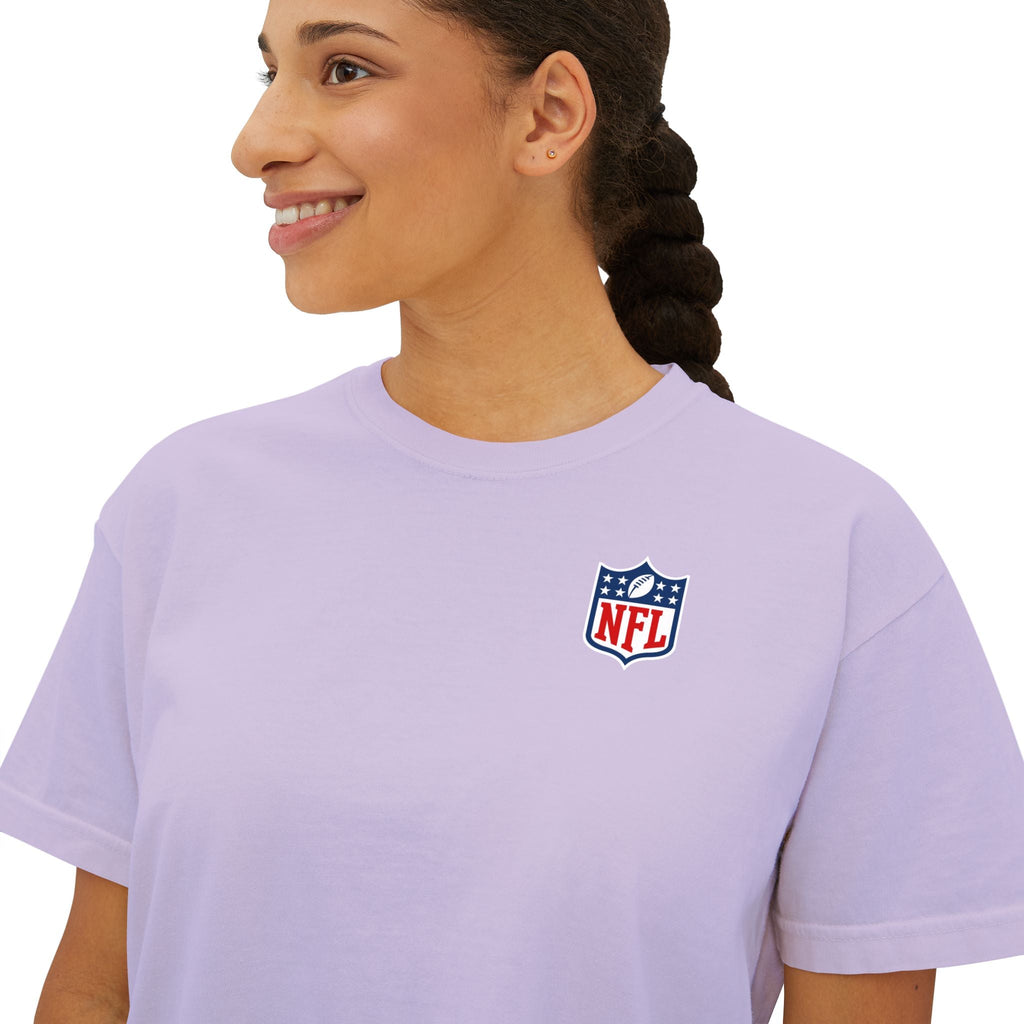 Women's Boxy Tee — Minimal NFL Logo Cropped T-Shirt - Etna Gift