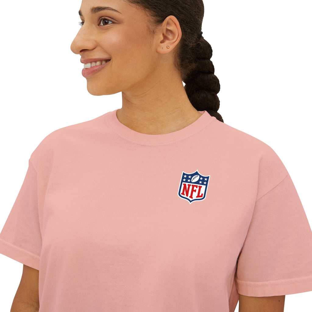 Women's Boxy Tee — Minimal NFL Logo Cropped T-Shirt - Etna Gift