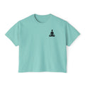 Women's Boxy Tee - 'Time For Yoga' Minimal Yoga Silhouette T-Shirt - Etna Gift
