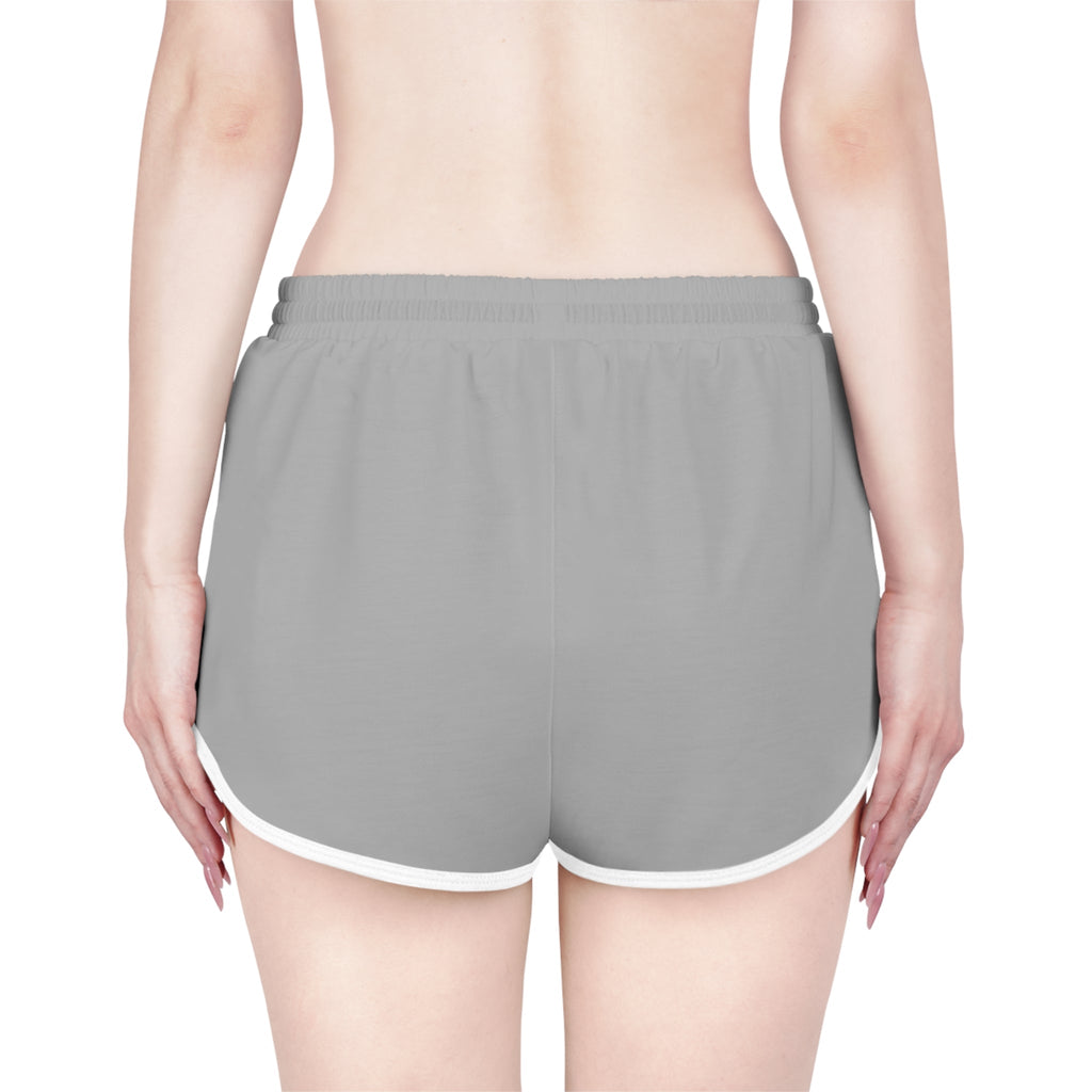 Women's Grey Relaxed Shorts with Pink Monogram Casual Lounge & Activewear - Etna Gift