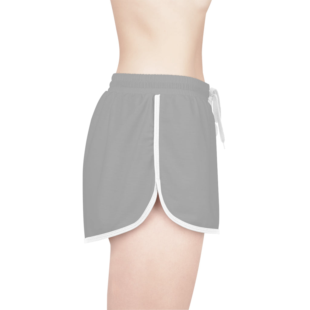 Women's Grey Relaxed Shorts with Pink Monogram Casual Lounge & Activewear - Etna Gift