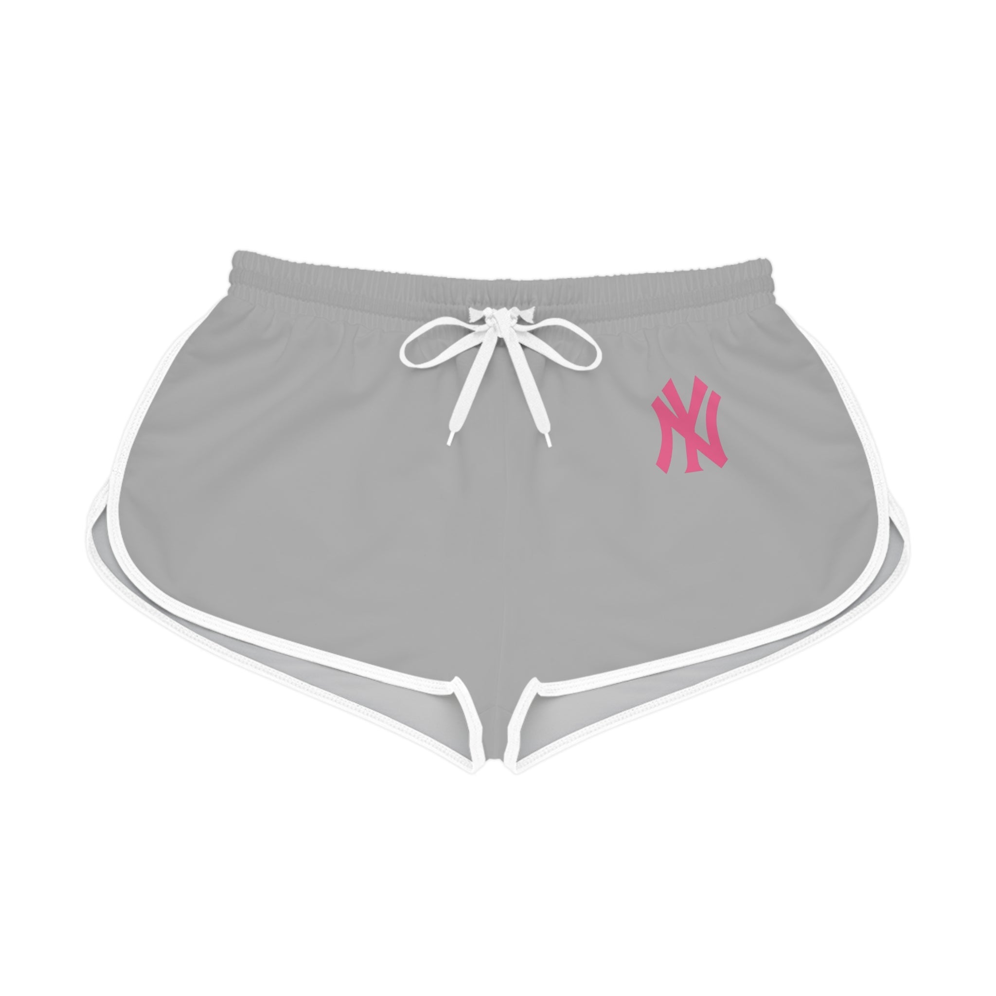 Women's Grey Relaxed Shorts with Pink Monogram Casual Lounge & Activewear - Etna Gift