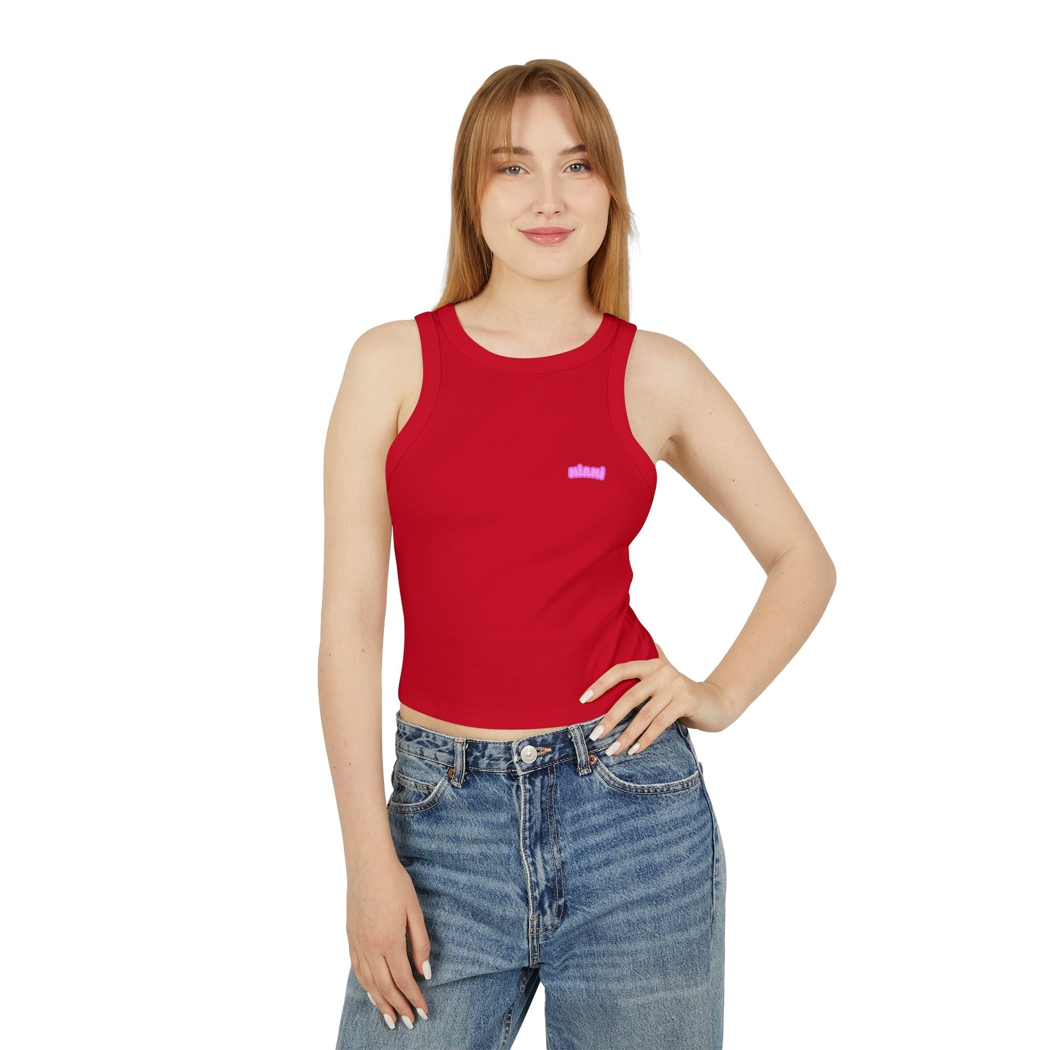 Women's Micro Rib Racer Tank Top - Etna Gift