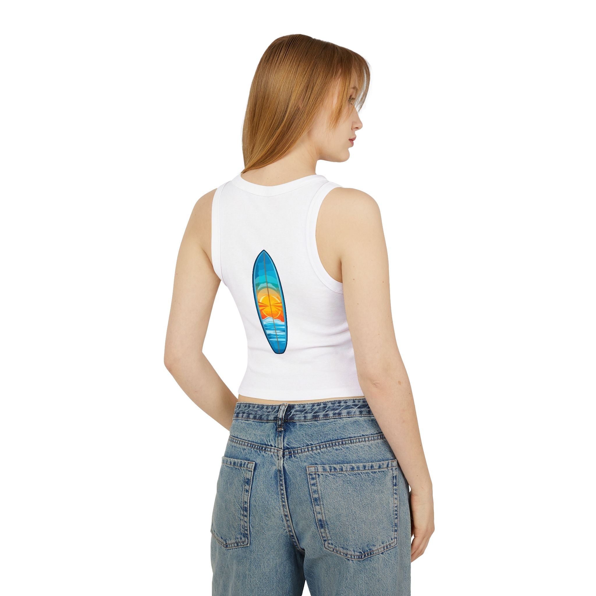 Women's Micro Rib Racer Tank Top - Etna Gift