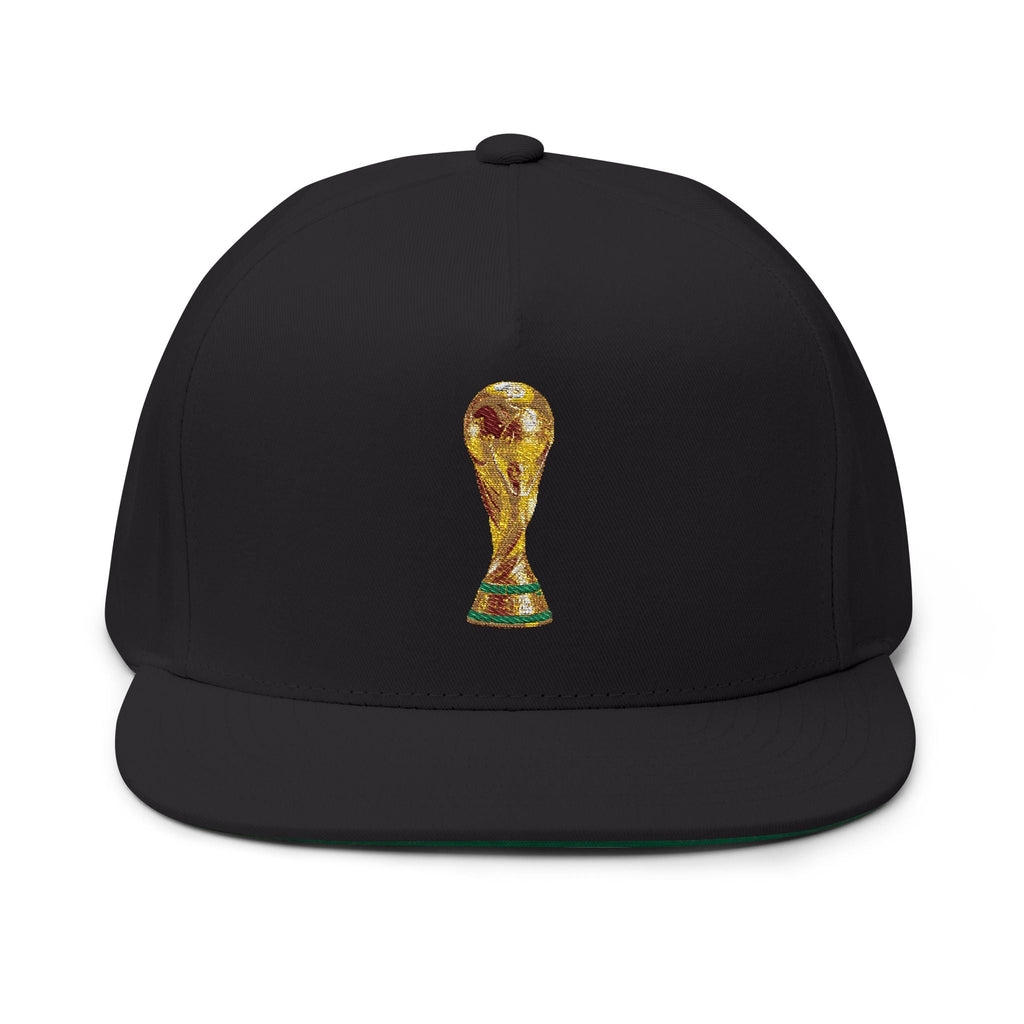 World Cup Trophy Embroidered Flat Bill Cap - Etna Gift
