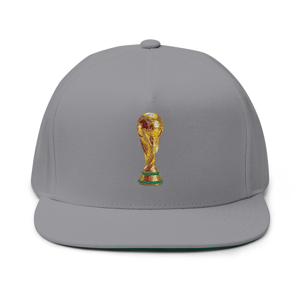 World Cup Trophy Embroidered Flat Bill Cap - Etna Gift