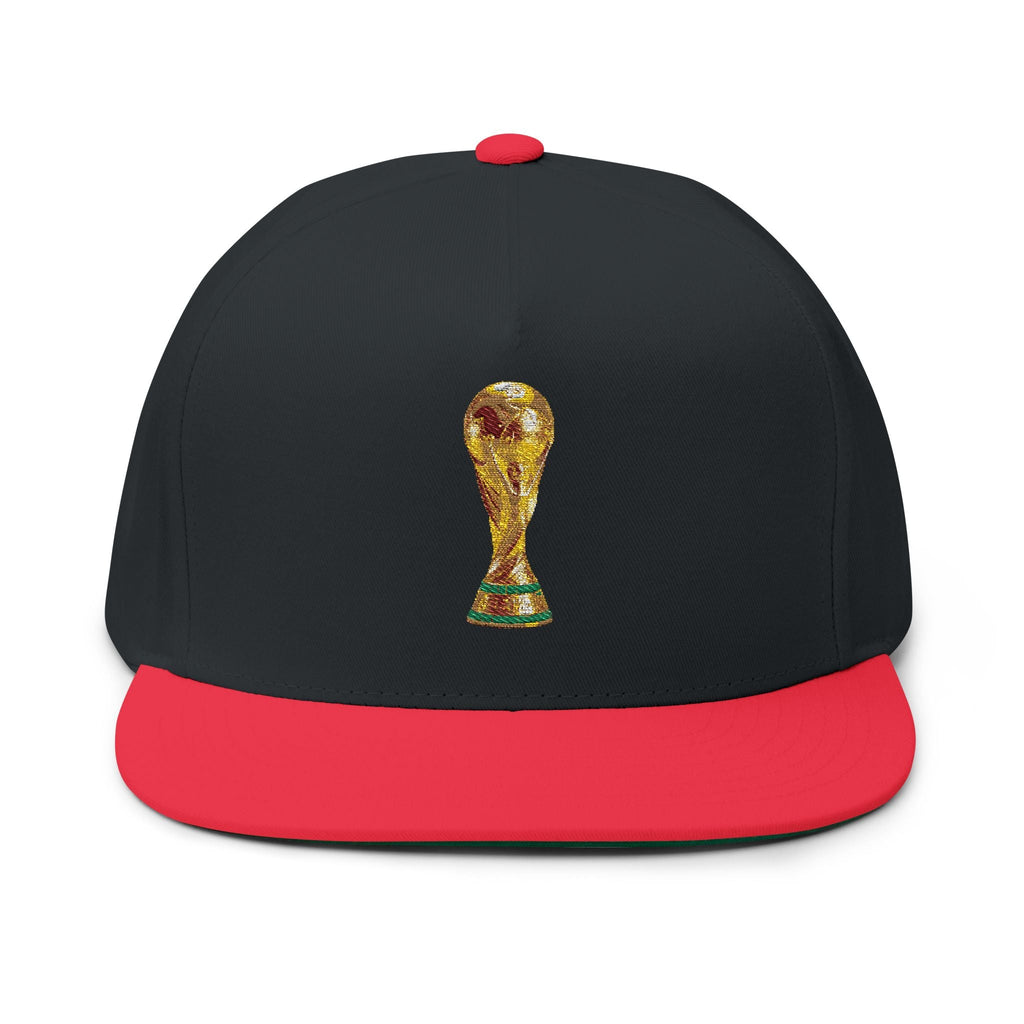 World Cup Trophy Embroidered Flat Bill Cap - Etna Gift