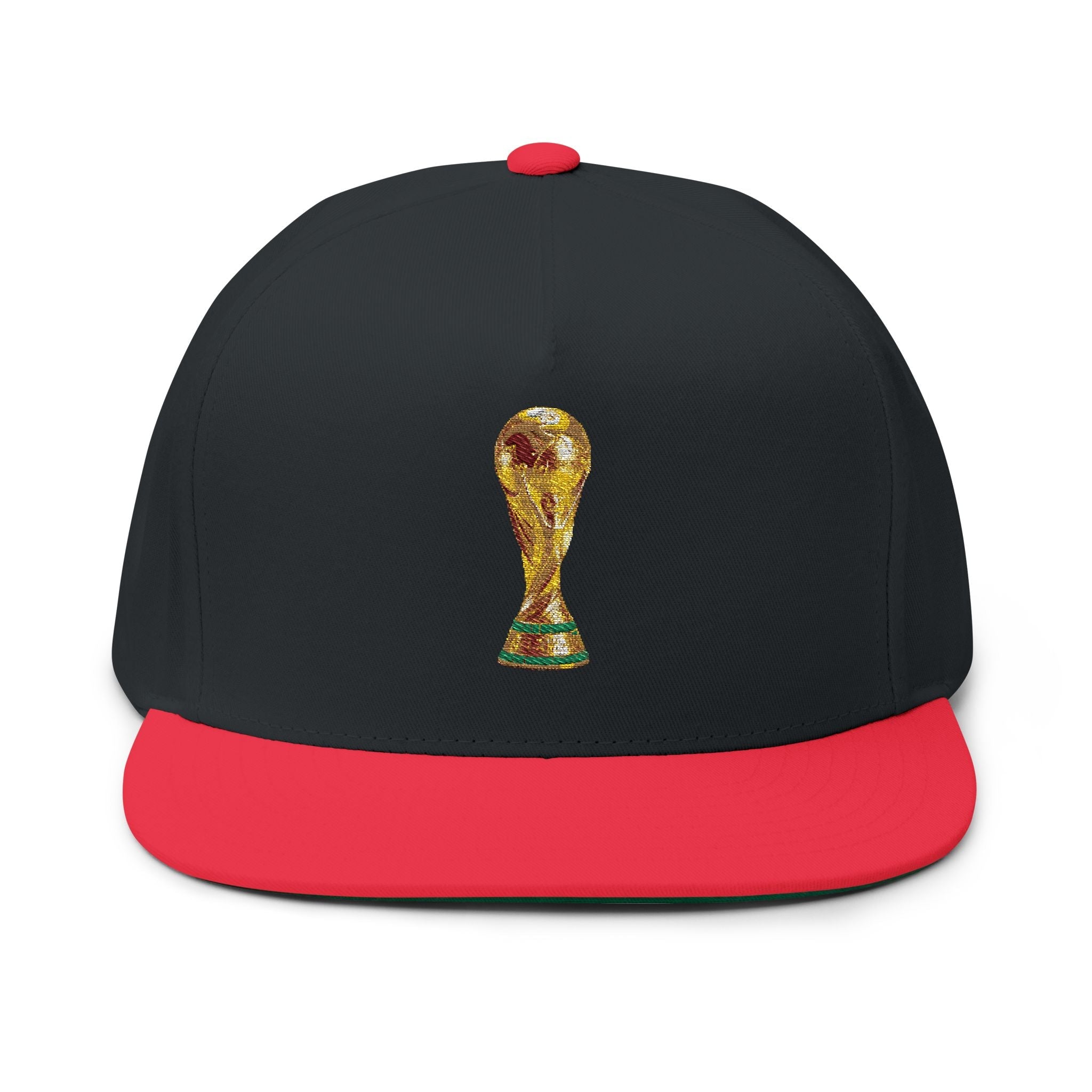 World Cup Trophy Embroidered Flat Bill Cap - Etna Gift