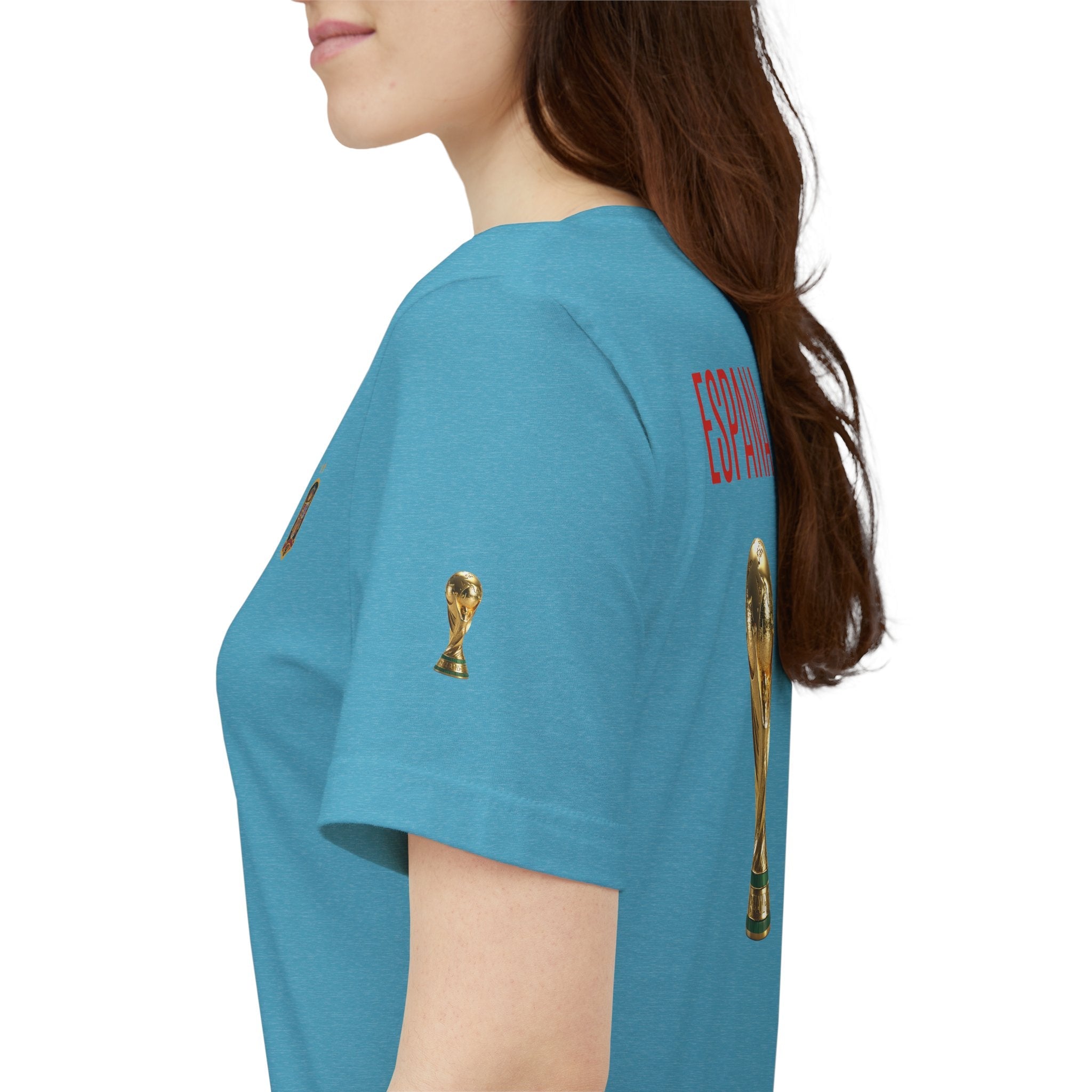 World Cup Trophy Soccer Tee Spain Crest Short Sleeve - Etna Gift