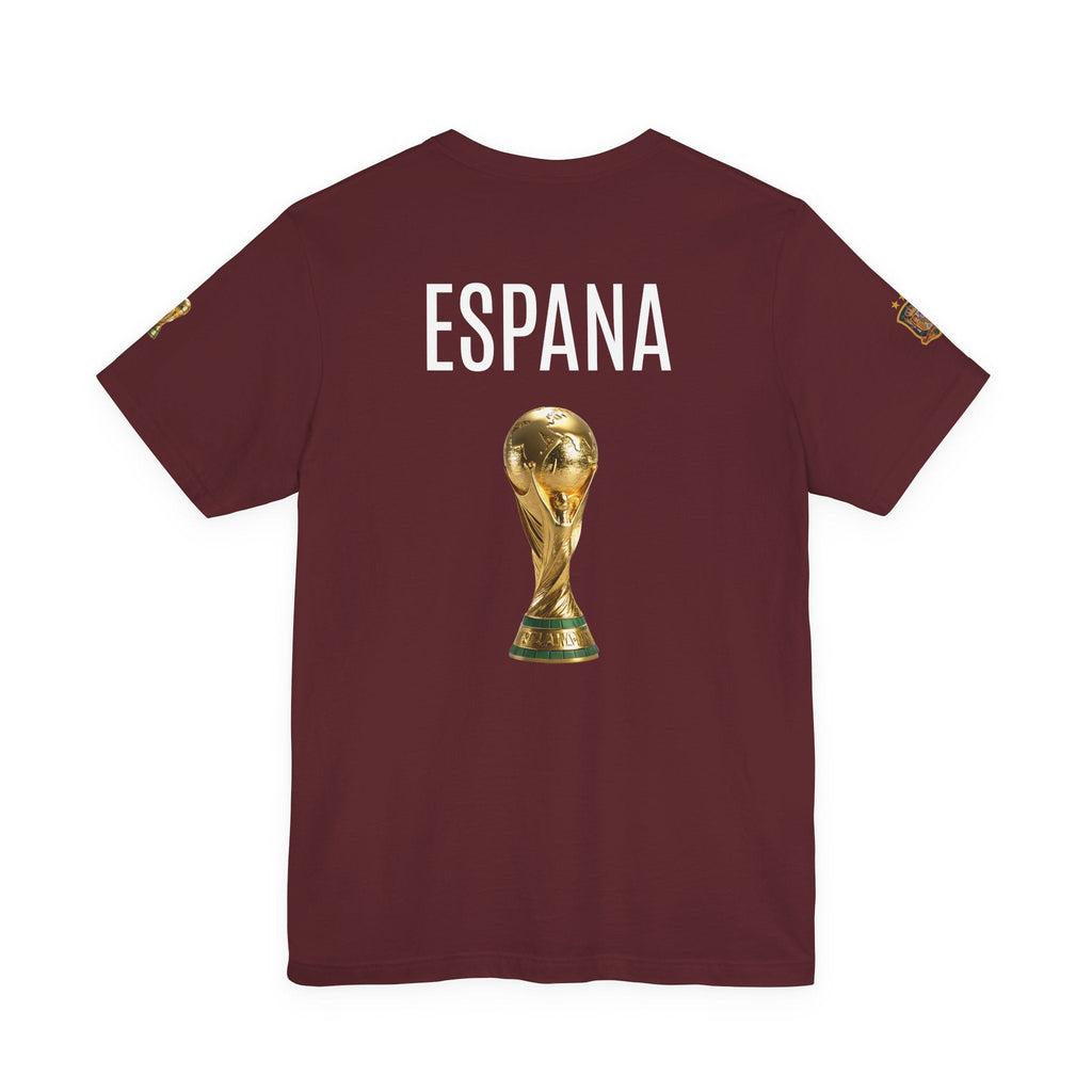 World Cup Trophy Soccer Tee Spain Crest Short Sleeve - Etna Gift