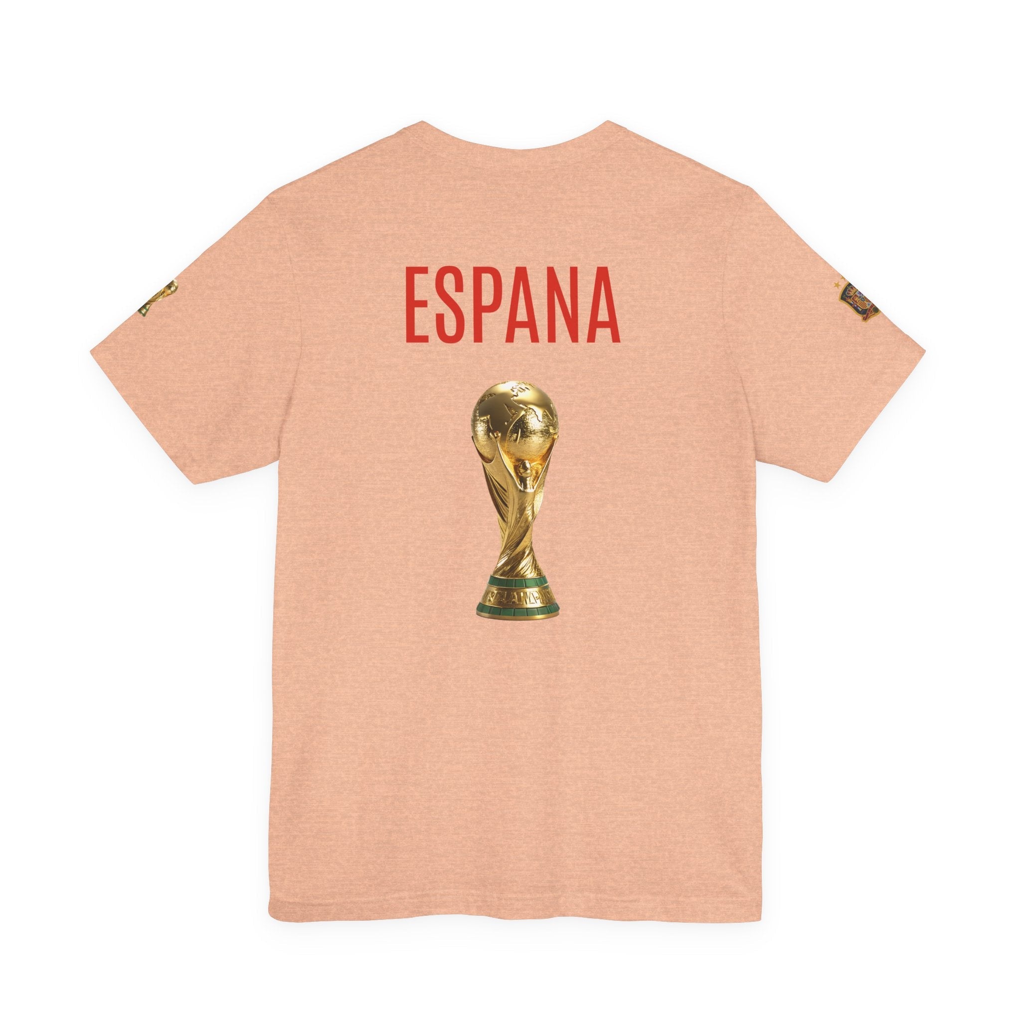 World Cup Trophy Soccer Tee Spain Crest Short Sleeve - Etna Gift