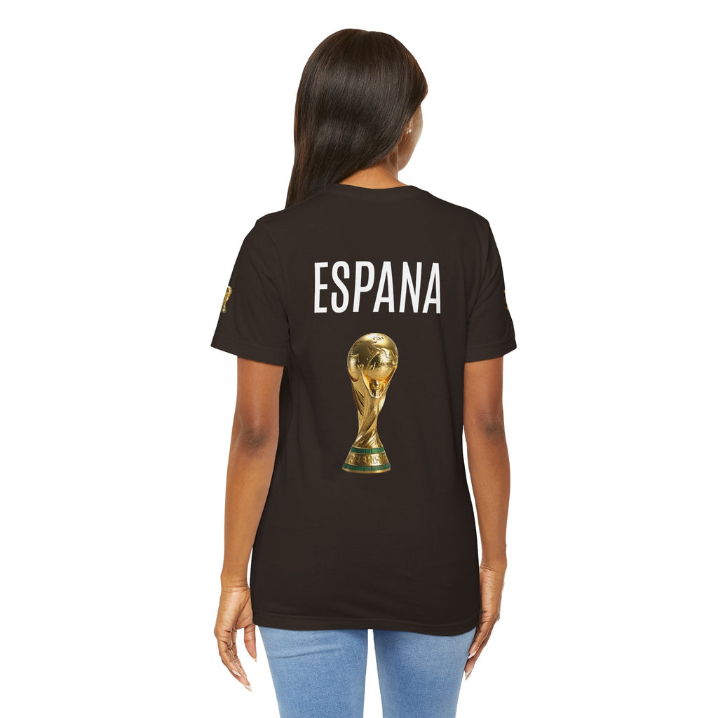 World Cup Trophy Soccer Tee Spain Crest Short Sleeve - Etna Gift