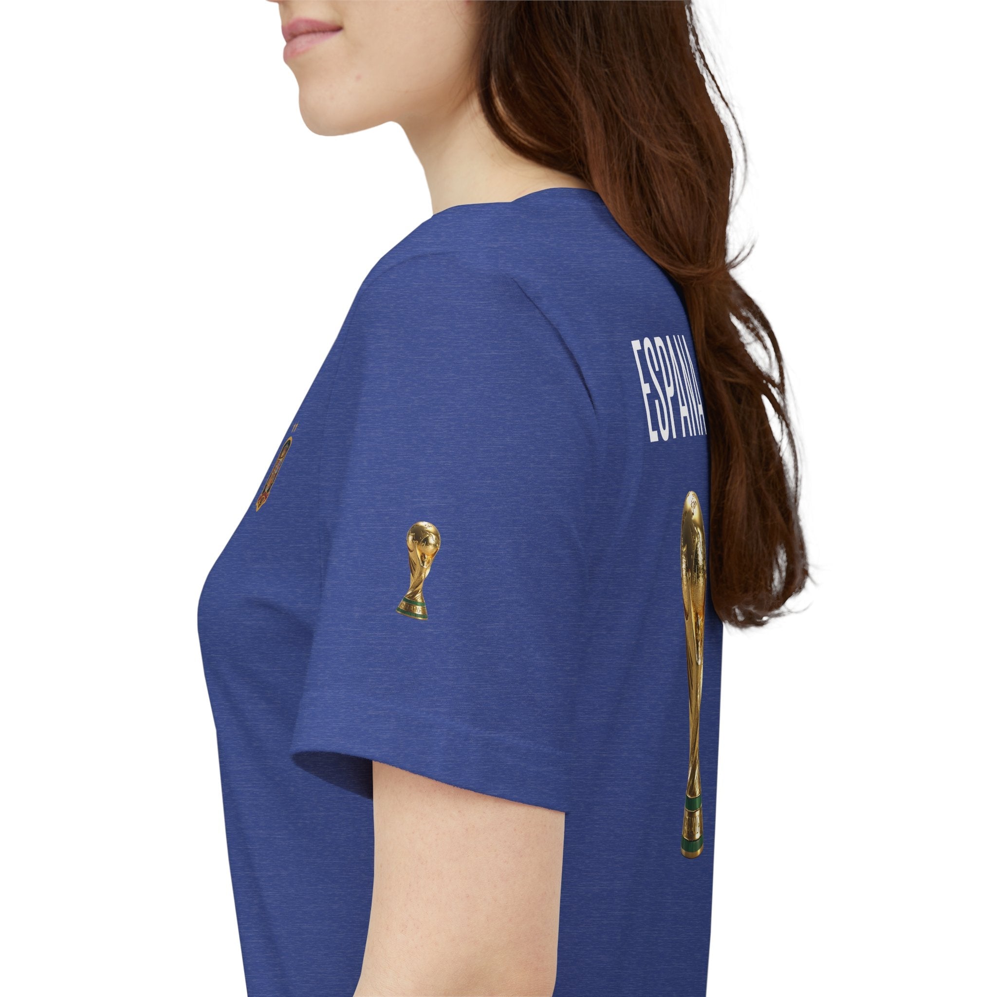 World Cup Trophy Soccer Tee Spain Crest Short Sleeve - Etna Gift