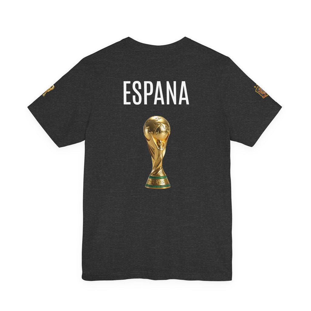 World Cup Trophy Soccer Tee Spain Crest Short Sleeve - Etna Gift