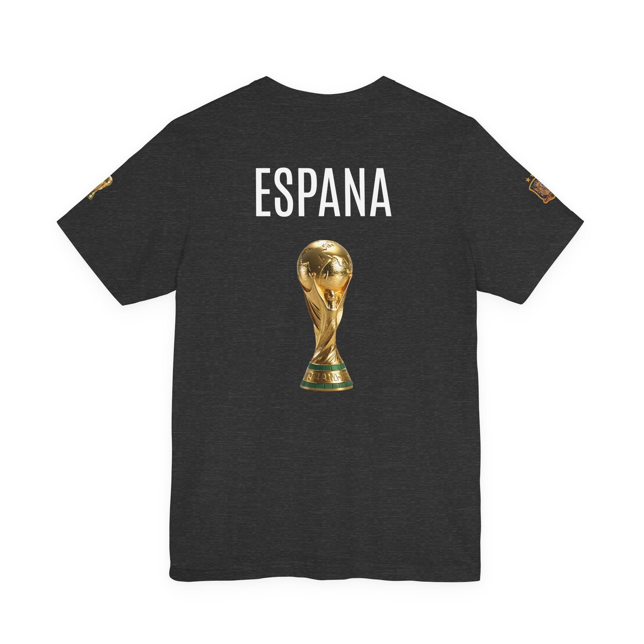 World Cup Trophy Soccer Tee Spain Crest Short Sleeve - Etna Gift