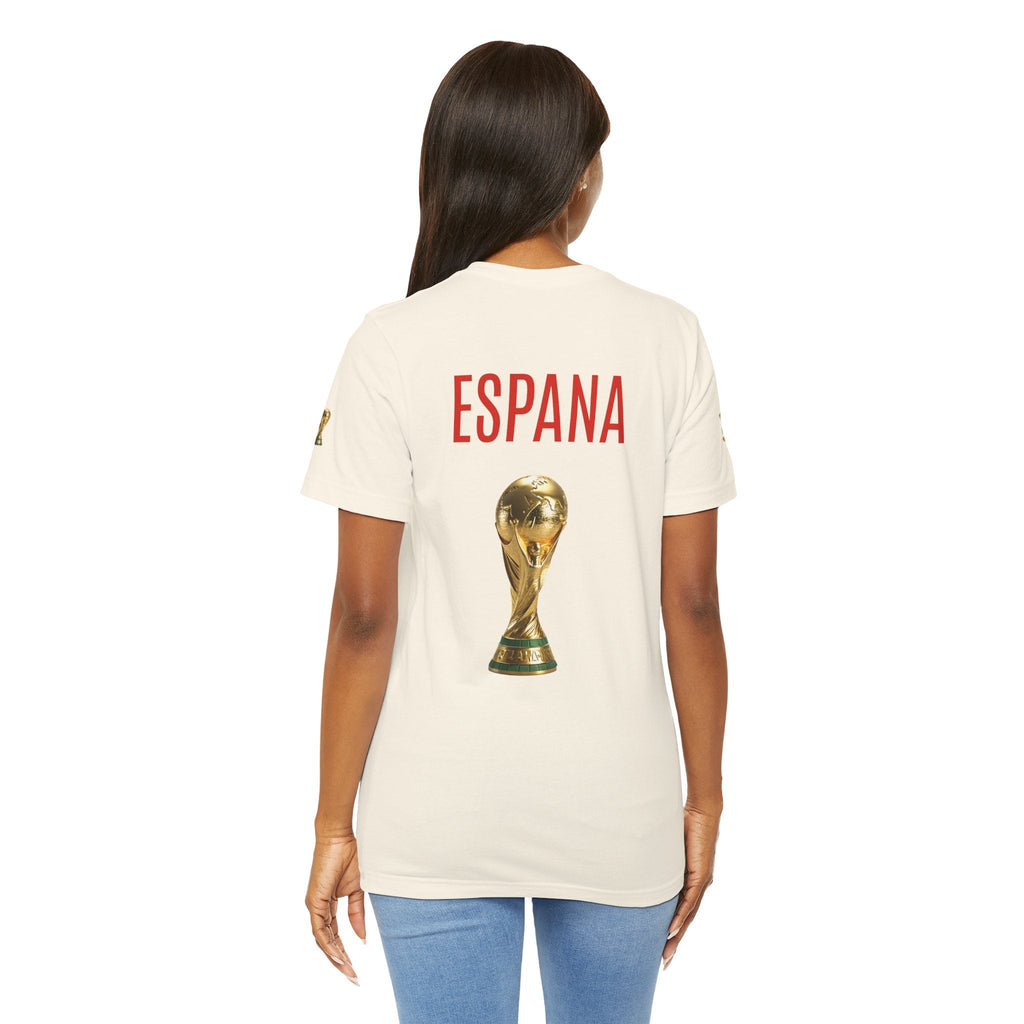 World Cup Trophy Soccer Tee Spain Crest Short Sleeve - Etna Gift