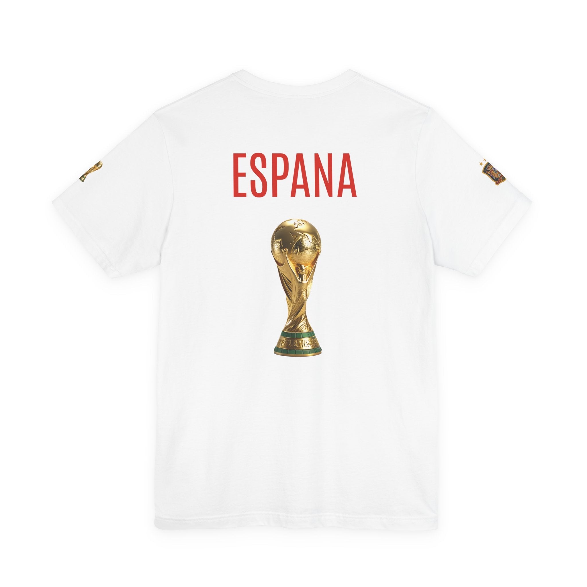 World Cup Trophy Soccer Tee Spain Crest Short Sleeve - Etna Gift