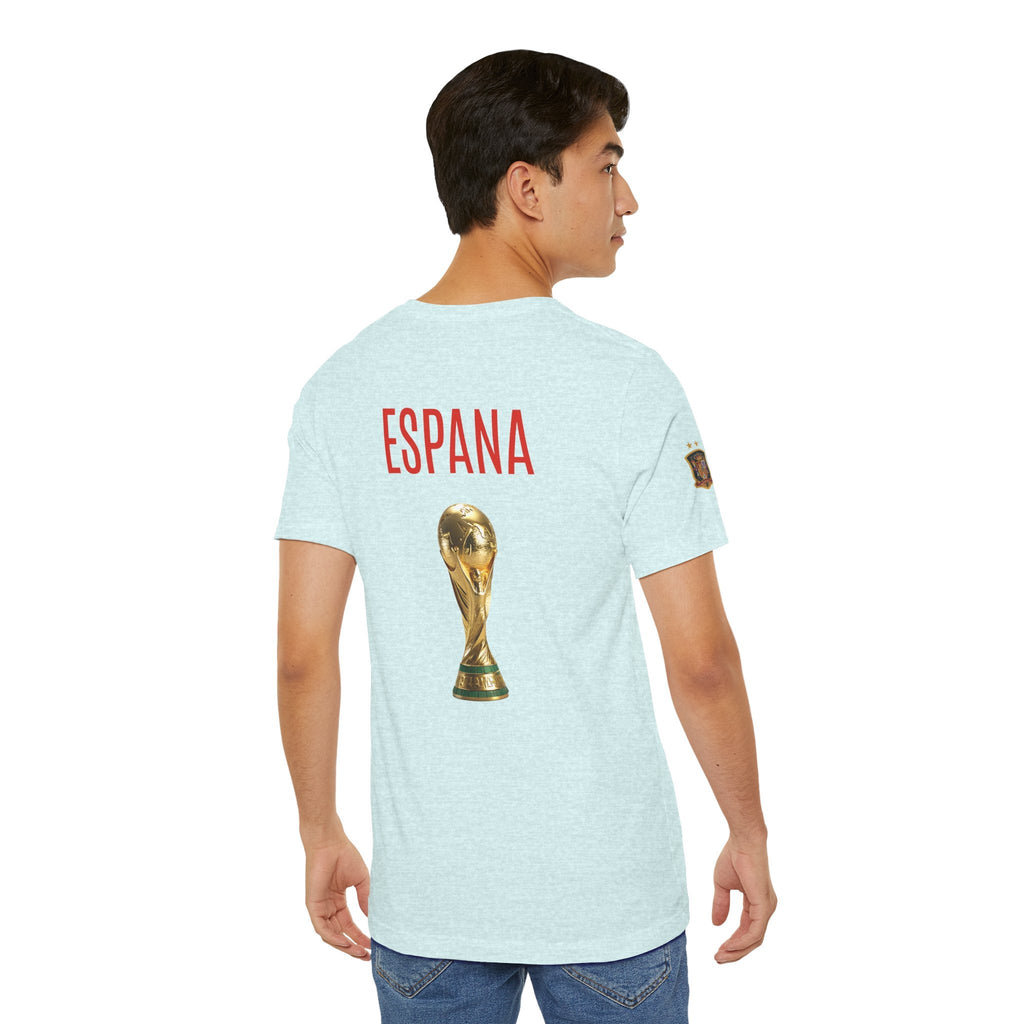 World Cup Trophy Soccer Tee Spain Crest Short Sleeve - Etna Gift