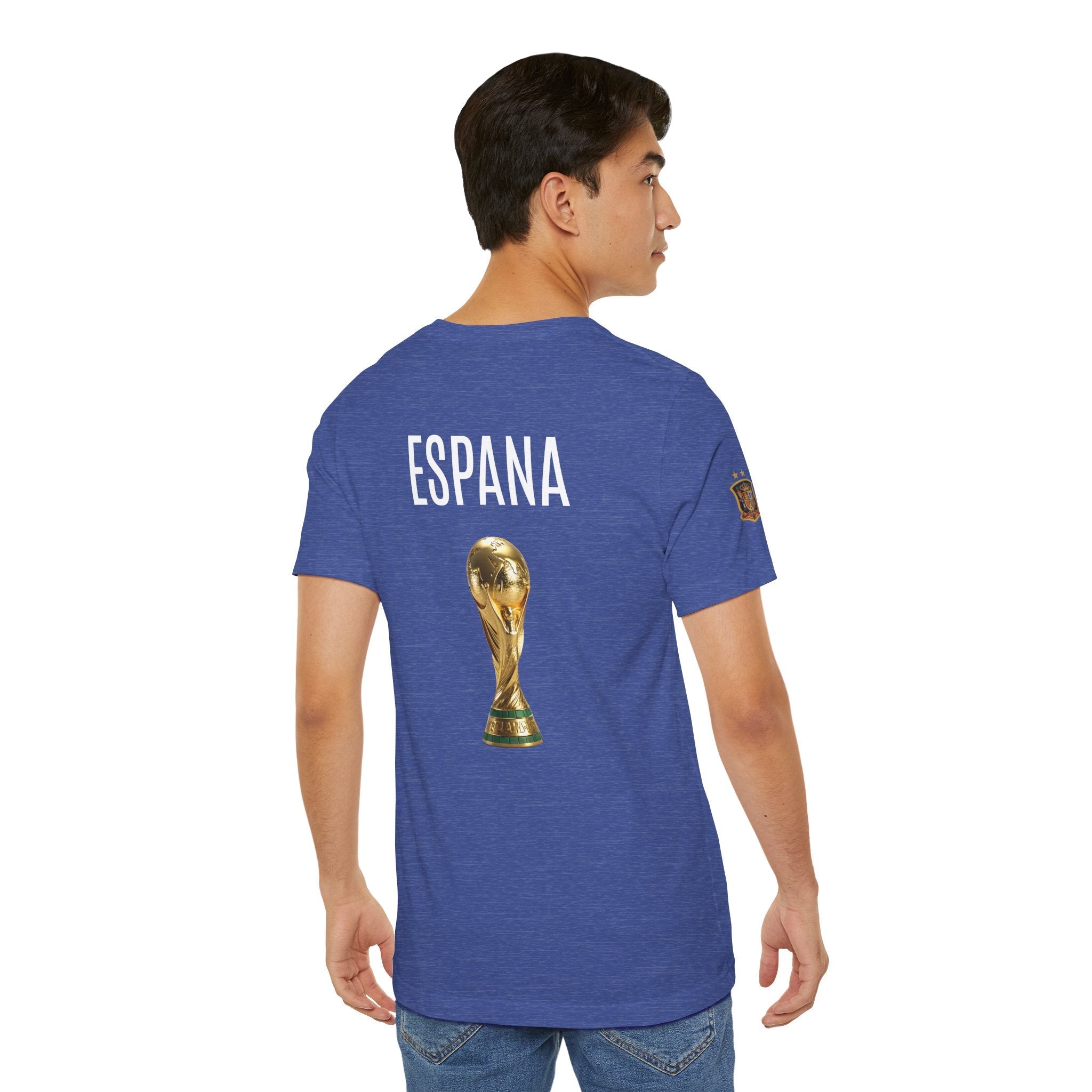 World Cup Trophy Soccer Tee Spain Crest Short Sleeve - Etna Gift
