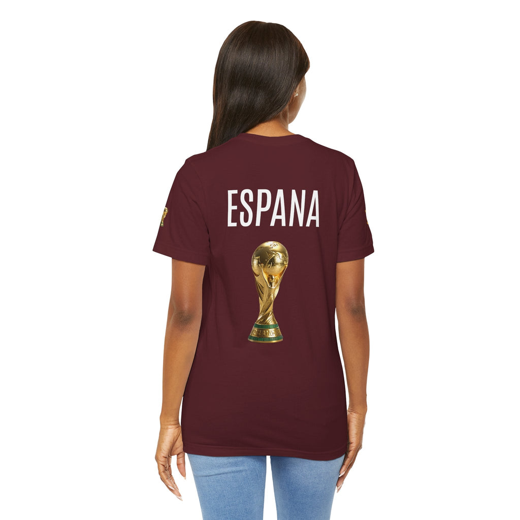 World Cup Trophy Soccer Tee Spain Crest Short Sleeve - Etna Gift