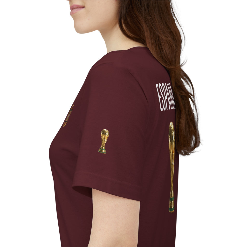 World Cup Trophy Soccer Tee Spain Crest Short Sleeve - Etna Gift