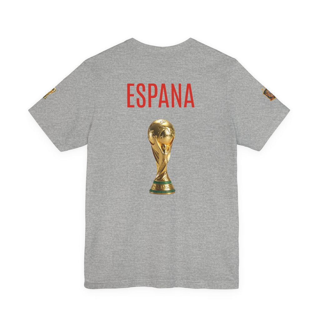World Cup Trophy Soccer Tee Spain Crest Short Sleeve - Etna Gift